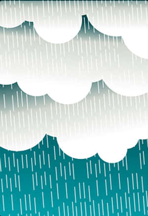 Stylized Rain Clouds Illustration PNG with transparent background
