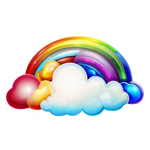 Stylized Rainbow With Clouds Png 06282024 PNG Image