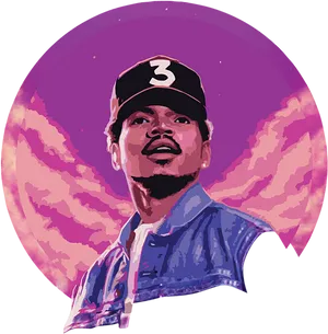 Stylized Rapper Portrait PNG Image