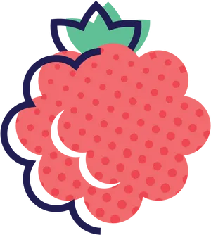 Stylized Raspberry Illustration PNG Image