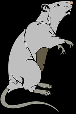 Stylized Rat Illustration PNG image with transparent background