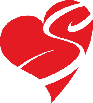 Stylized Red Heart Graphic PNG Image