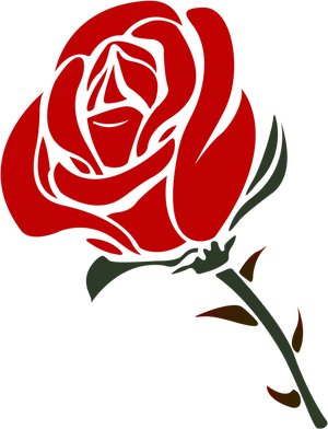 Stylized Red Rose Graphic PNG Image