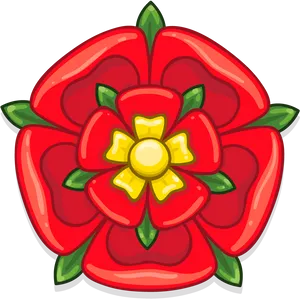 Stylized Red Rose Illustration PNG Image