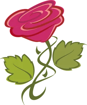 Stylized Red Rose Vector PNG Image