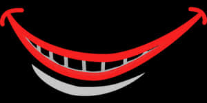 Stylized Red Smile Graphic PNG image with transparent background