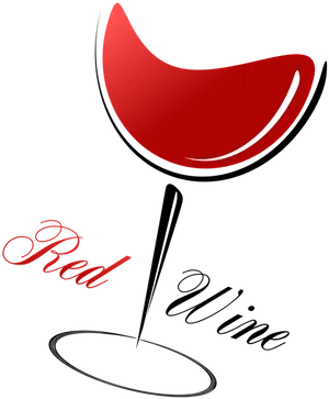 Stylized Red Wine Glass Illustration PNG Image