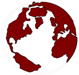 Stylized Redand White Earth Graphic PNG Image