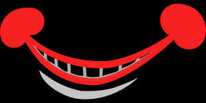 Stylized Redand White Smile PNG image with transparent background