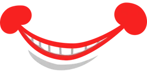 Stylized Redand White Smile PNG Image