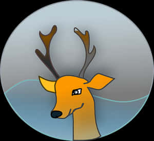 Stylized Reindeer Portrait PNG image with transparent background