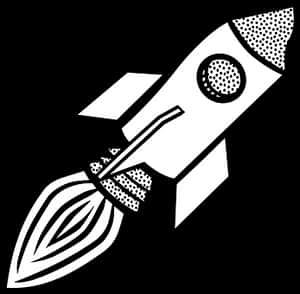 Stylized Rocket Illustration PNG with transparent background