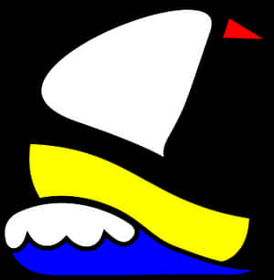 Stylized Sailboat Graphic PNG
