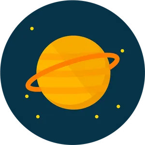 Stylized Saturn Illustration PNG Image