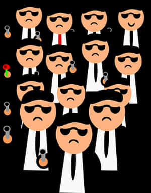 Stylized Secret Agents Illustration PNG with transparent background