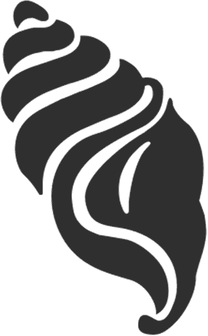 Stylized Shell Logo Silhouette PNG image with transparent background