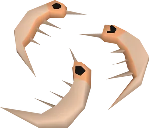 Stylized Shrimp Claws3 D Model PNG Image