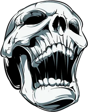 Stylized Skull Illustration PNG Image