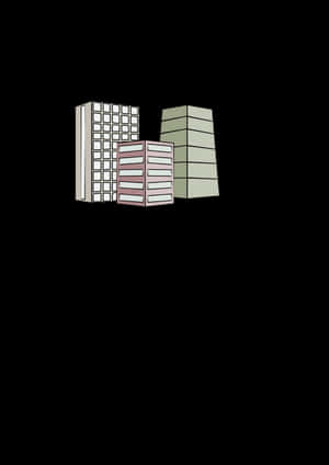 Stylized Skyscrapers Illustration PNG image with transparent background