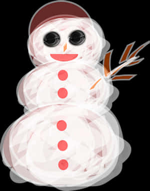 Stylized Snowman Illustration PNG image with transparent background