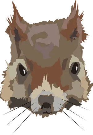 Stylized Squirrel Portrait PNG Image