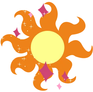 Stylized Sun Graphic PNG Image