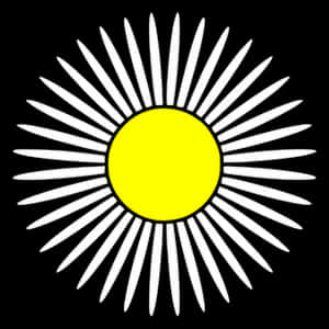 Stylized Sun Graphic PNG with transparent background