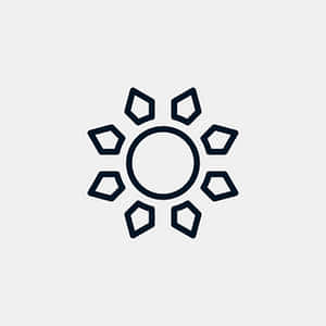 Stylized Sun Icon PNG with transparent background