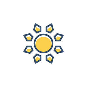 Stylized Sun Icon PNG with transparent background