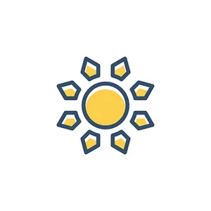 Stylized Sun Icon PNG Image