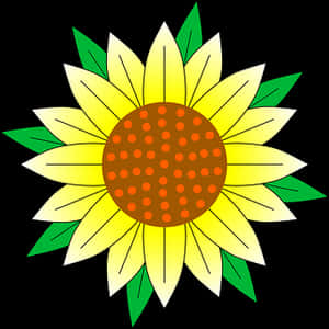 Stylized Sunflower Graphic PNG image with transparent background