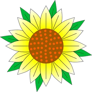 Stylized Sunflower Graphic PNG Image