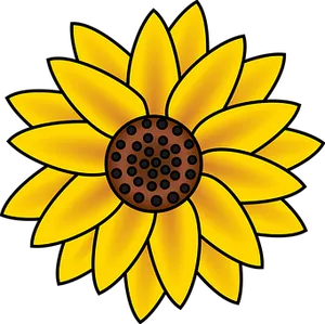 Stylized Sunflower Illustration PNG Image