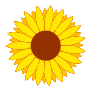 Stylized Sunflower Illustration PNG Image