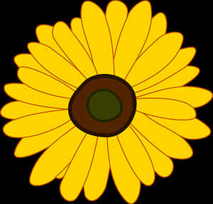 Stylized Sunflower Illustration PNG with transparent background