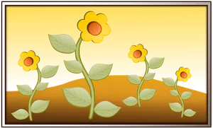 Stylized Sunflowers Artwork PNG Image