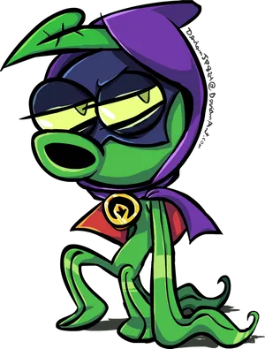 Stylized Superhero Frog Illustration PNG Image