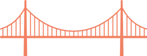 Stylized Suspension Bridge Graphic PNG Image