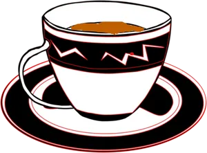 Stylized Tea Cup Graphic PNG Image