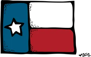 Stylized Texas Flag Illustration PNG Image