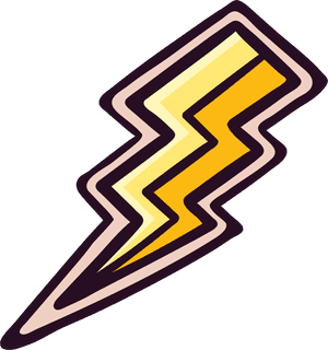 Lightning Thunder Sticker Icon - Golden Thunder Png PNG image with transparent background