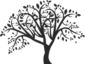 Stylized Tree Silhouette Graphic PNG Image