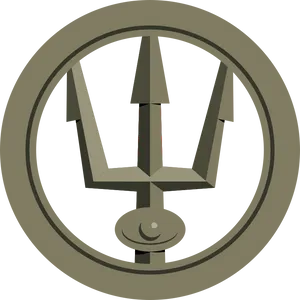 Stylized Trident Emblem PNG Image