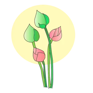 Stylized Tulips Illustration PNG Image
