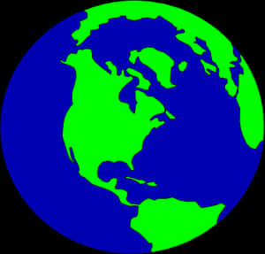 Stylized Vector Globe North America PNG image with transparent background