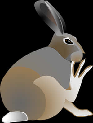 Stylized Vector Rabbit PNG image with transparent background