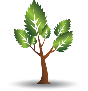 Stylized Vector Tree Illustration PNG Image