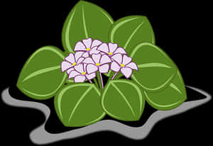 Stylized Vinca Flowers Illustration PNG image with transparent background