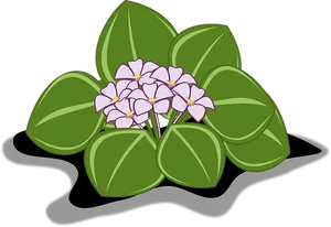 Stylized Vinca Flowers Illustration PNG Image