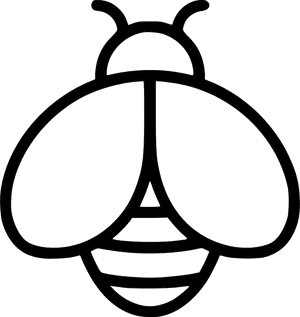 Stylized Wasp Icon Blackand White PNG